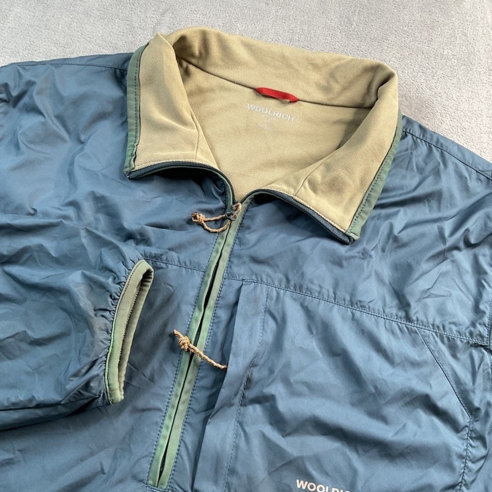 WOOLRICH Mens Tidal Pullover Anorak‎ Jacket Blue XL SoftSided Lined Windbreaker